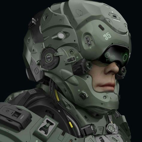 Mech Pilot, Scifi Character Design, Futuristic Mask, Sci-fi Helmet, Cyberpunk Helmet, Pilot Helmet, Military Robot, Futuristic Helmet, Film Design