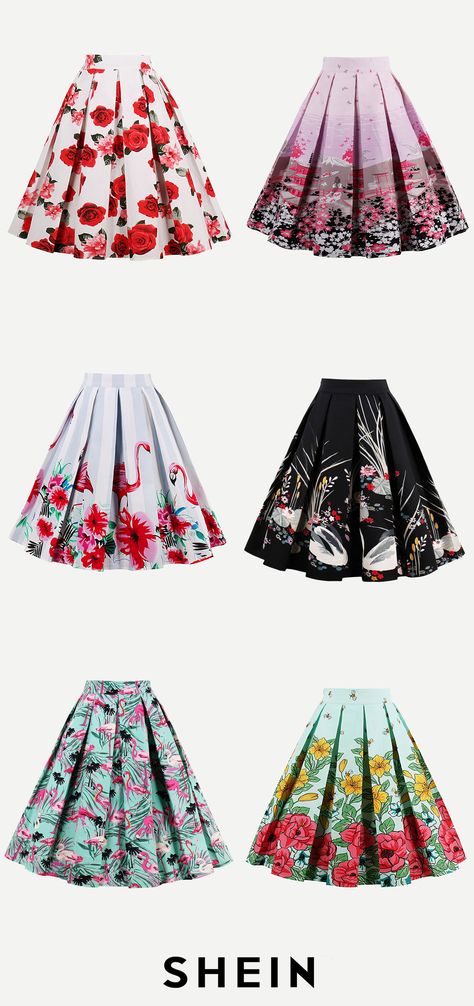 Print Box Pleated Skirt Chiffon Pleated Skirt, Pretty Skirts Pleated, Box Pleated Skirt Outfit, Elegant Box Pleated Flared Skirt, Box Pleated Skirt, Shein Skirt Outfit, Retro Pleated Flared Skirt, Retro A-line Pleated Skirt, Flowy Midi-length Pleated Skirt With Box Pleat