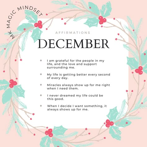 Affirmational Quotes, December Affirmations, Monthly Affirmations, Monthly Reminders, New Month Quotes, Month Quotes, Office Board, Inspirational Affirmations, Boss Motivation