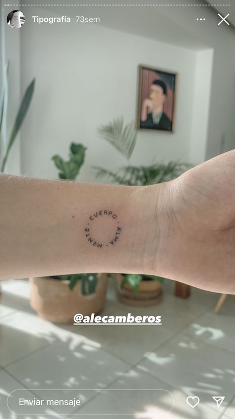 Rafa Tattoo, Minimal Tattoo Designs, Minimal Tattoo Ideas, Phrase Tattoos, Cursive Words, Circle Tattoo, Cute Tiny Tattoos, Small Hand Tattoos, Family Tattoos