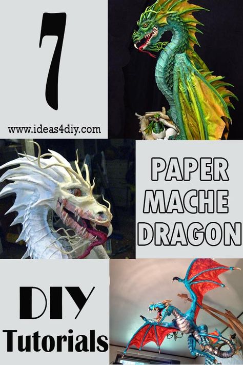 Paper Mache projects are fun to make and trying your hand on a paper mache dragon isn’t a daunting task as it may seem. With tons of photos and step-by-step detailed instructions, it will be easy and fun! #PaperMache #PaperMacheDragon #DIY #PaperMacheDragonDIY Paper Mache Dragon Diy, Diy Dragon Crafts, How To Make A Dragon, Paper Mache Projects Ideas, Paper Dragon Puppet Ideas, Paper Mache Dragon, Paper Dragon Puppet, Dragon Puppet Ideas, Diy Paper Mache