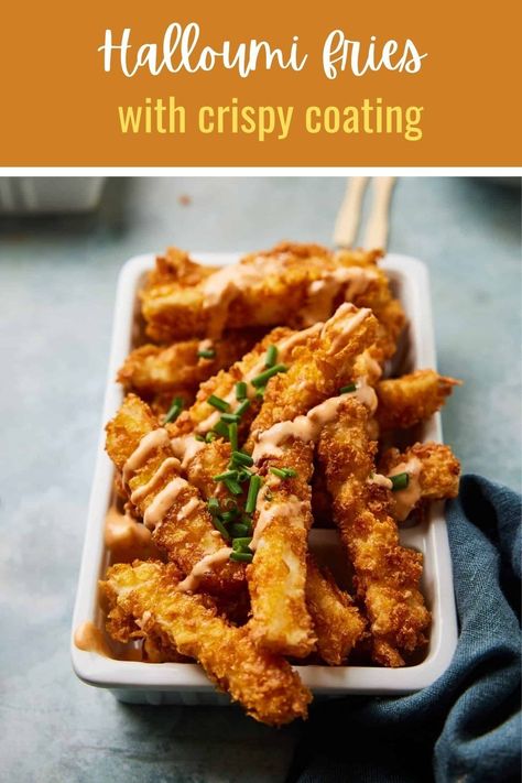 Crispy Halloumi, Air Fried Halloumi Fries, Air Fried Halloumi, Haloumi Fries Recipe, Cauliflower And Halloumi, Rice Substitute, Vegetarian Nutrition, Clean Plates, Gluten Intolerance