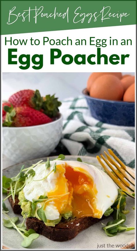 Poached eggs are delicious. See how to poach an egg in a poacher to make the perfect poached egg with the best egg poacher. Easy Poached Eggs Simple, Poach An Egg, Perfect Poached Eggs How To Make, Easy Way To Poach Eggs, How To Make Poached Eggs In Water, Poached Eggs How To, Best Poached Eggs, Cooking Poached Eggs, Yummy Breakfast Smoothies