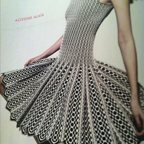 Tell me where I can find this and I will WALK to get it and pay with pennies.... Alaia Wedding Dress, Alaia Knitwear, Azzedine Alaia 90s, Azzedine Alaia Dress, Whimsical Wedding Gown, Fabric Detailing, Alaia Dress, Vintage Fashion 1930s, Azzedine Alaïa