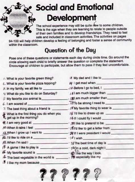 Question of the Day Form Social And Emotional Development, Growth Business, Circle Time Activities, Preschool Circle Time, Responsive Classroom, Building Community, Social Emotional Development, Capacity Building, Economic Growth