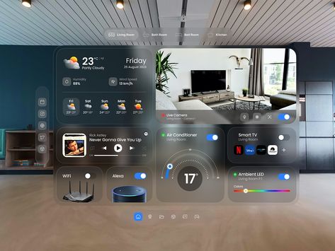 Homu Homu - Vision Pro OS V.2 by Rian Darma for Pixelz on Dribbble Material Design Web, Illustration Packaging, Best Ui Design, Vision Pro, Widget Design, Branding Illustration, Smart Home Design, Dashboard Ui, Creative Services
