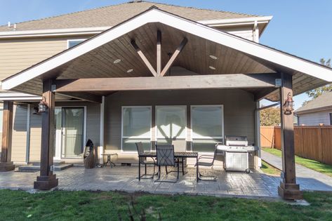 Albany Gable Patio Cover with small Hipped cover - Traditional - Patio - Portland - by TnT Builders Inc | Houzz Covered Patio Addition, Patio Addition, Bohemian Patio, Covered Patio Design, Outdoor Covered Patio, Covered Patios, Building A Porch, Patio Cover, Apartment Patio