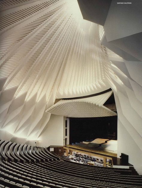 Santiago Calatrava || Auditorio de Tenerife, Adán Martín (Santa Cruz de Tenerife, España) || 2003 Santa Cruz Tenerife, Modern Theatre, Auditorium Design, Theater Architecture, Tenerife Spain, Theatre Interior, Modern Architecture Interior, Santiago Calatrava, Zaha Hadid Architects