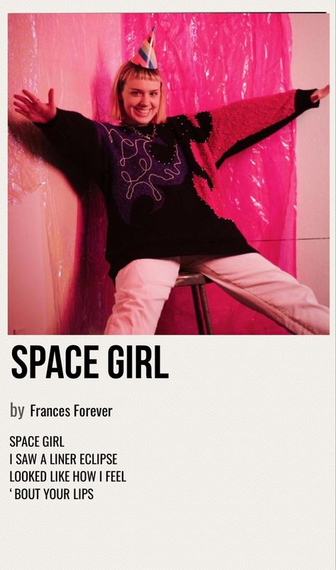 Frances Forever, Mars Argo, Disney College Program, Song Lyric Posters, Girls Album, Album Cover Poster, Minimal Poster, Space Girl, Lyric Poster