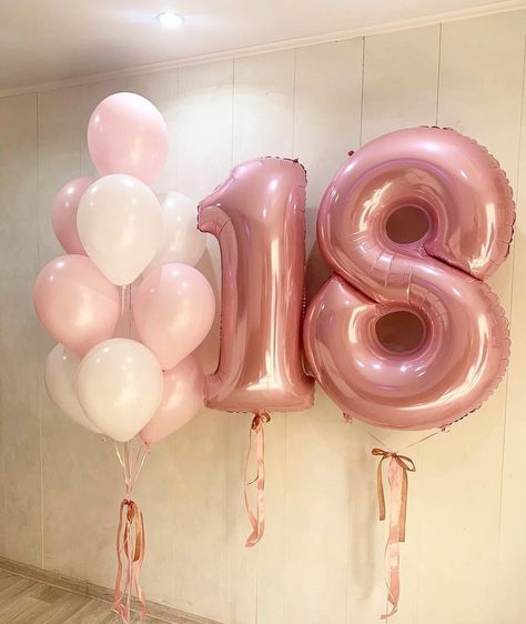 18th Balloons, Girly Birthday Cakes, 18th Birthday Decorations, Birthday Room Decorations, Birthday Party Snacks, Simple Birthday Decorations, Cute Birthday Pictures, Cute Birthday Ideas, Birthday Babe