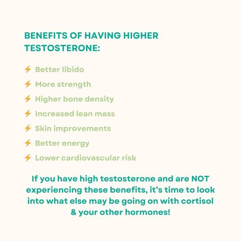 Over the last 6 months I have been on a journey to bring up my testosterone from my level of 16.. At the time I had no energy, no libido, no strength.. I felt like I was losing muscle even thought I was working out. Testosterone isn’t just for men, it is for women too and SO IMPORTANT, but a high result of testosterone could mean a boatload of other things.. right? When looking at our symptoms, it would be wrong to see a high testosterone number and immediately blame that as the issue, w... No Energy, High Testosterone, Just For Men, Bone Density, Bring Up, Fat Loss, 6 Months, Felt, Energy