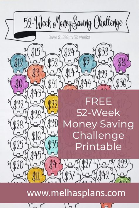 Saving Planner Printables, 2024 Money Challenge, 52 Week Savings Challenge Free Printable, Saving Challenges Free Printables, Money Saving Printables Free, Fun Money Challenges, Envelope Savings Challenge 1-52, 52 Envelope Savings Challenge, Envelope Savings Challenge 1-100 Free Printable