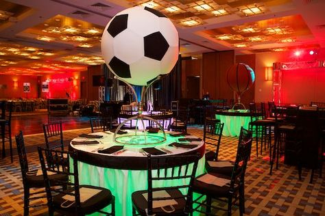 Have a Ball With These Soccer Theme Bar or Bat Mitzvah Ideas | Jew it Up! Soccer Centerpieces, Soccer Banquet, Bat Mitzvah Photography, Mitzvah Centerpieces, Bar Mitzvah Themes, Soccer Decor, Bat Mitzvah Themes, Mitzvah Decor, Bar Mitzvah Party