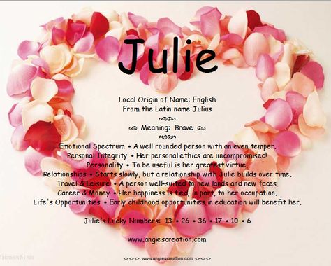 Julie Name Meaning, Julie Name, Letter Art Design, Doodle Art Drawing, Name Meaning, Flower Phone Wallpaper, Meaningful Words, Letter Art, Names With Meaning