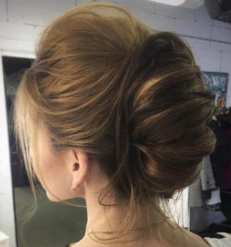 Voluminous French Twist With A Bouffant Plaited Updo, Fine Haircut, French Bun, Long Fine Hair, Wedding Hair Updo, French Twist Updo, Twist Updo, French Roll, French Twists