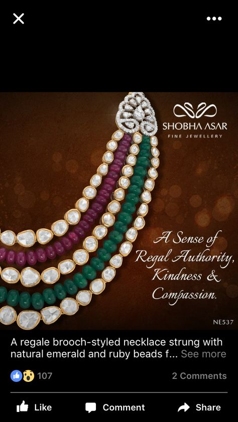 Shobha Asar Jewellery, Diamond Wedding Jewelry, Gold Pendant Jewelry, Ruby Beads, Beads Jewellery, Diamond Necklaces, Pearl Collection, Ruby Jewelry, Jewellery Design