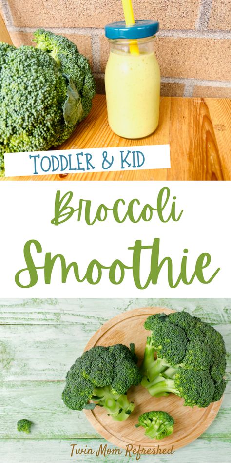 Toddler Smoothie Recipes, Snack For Toddlers, Broccoli Smoothie, Baby Smoothies, Toddler Picky Eater, Toddler Smoothies, Healthy Broccoli, Easy Toddler Meals, Veggie Smoothies