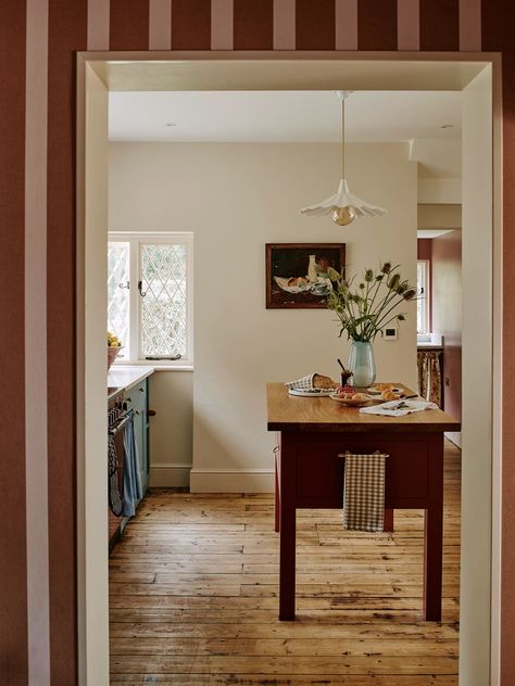 This Vacation Rental in England Looks Straight Out of a Fairytale Fireplace Fender, Countryside Cottage, Fairytale Cottage, Pink Cottage, Vintage Dressing Tables, Chimney Breast, Divider Wall, Kitchen Cabinetry, Low Ceiling