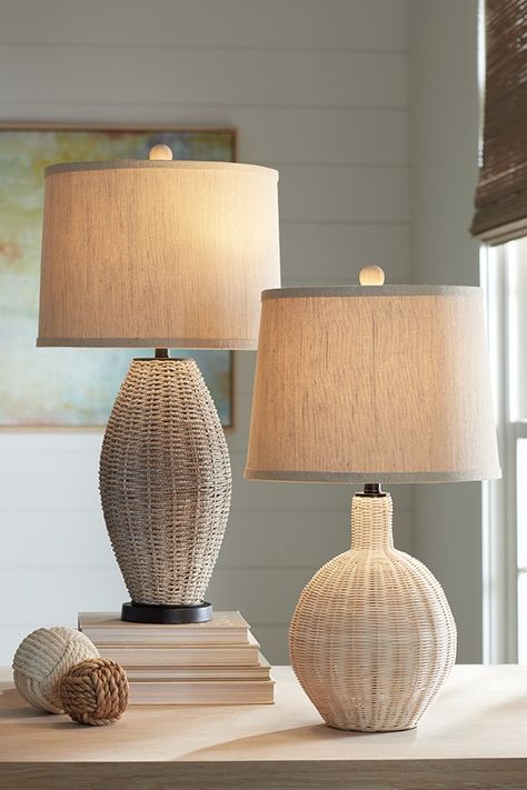 Rattan floor lamp