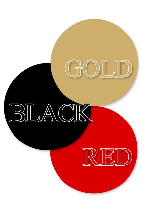 Red Black Gold Color Palette, Blue Flowers Decor, Logo Board, Black Color Palette, Colour Combinations Fashion, Color Combos Outfit, Gold Color Palettes, Red Color Schemes, Boutique Ideas