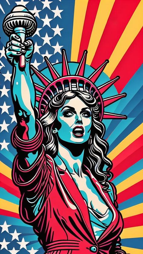 All Painting, Liberty And Justice For All, And Justice For All, Lady Liberty, Woman Illustration, Dope Art, Poster Art, Illustrations, Art