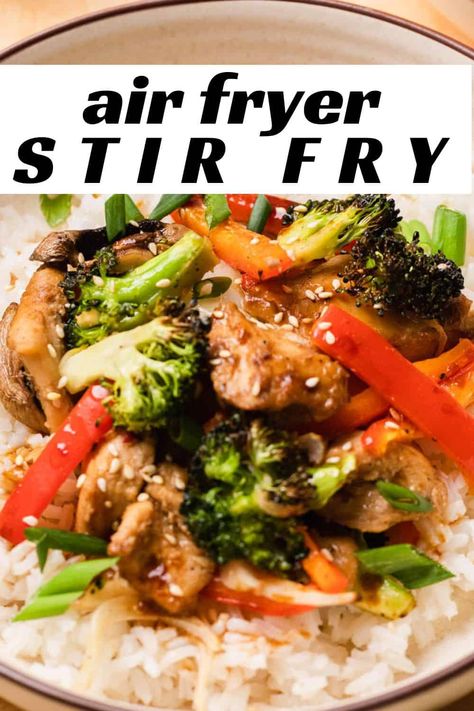 Air Fryer Stir Fry, Chicken Vegetable Stir Fry, Teriyaki Chicken Stir Fry, Homemade Stir Fry, Stir Fry Ingredients, Stir Fry Recipes Chicken, Broccoli Stir Fry, Fry Sauce, Air Fried Chicken