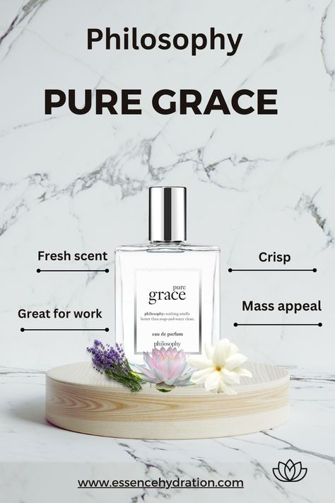 philosophy pure grace eau de parfum - crisp & clean women's perfume - with notes of water lily, leafy greens & musk - luxury perfume for women - long lasting fragrance - 2 fl oz. Philosophy Pure Grace, Luxury Perfume, Luxury Fragrance, Leafy Greens, Water Lily, Women Perfume, Women Fragrance, Clean Water, Men's Grooming