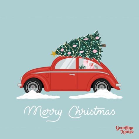 Auto Illustration, Tree Gifts, Crazy Plant Lady, Plant Art Print, Quirky Illustration, Christmas Car, Xmas Card, Car Illustration, Art Prints Quotes