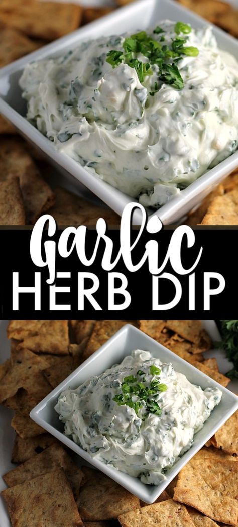 Garlic Herb Dip, Super Easy Dips, Garlic Dip Recipes, Persnickety Plates, Herb Dip, Easy Dip, Garlic Dip, Dip Recipes Easy, Veggie Dip