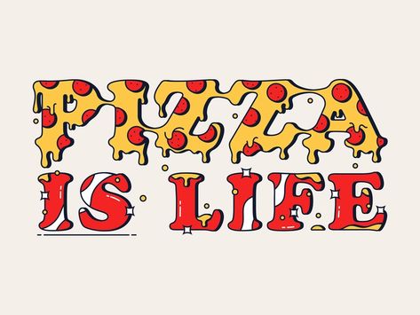 Mat Voyce, Pizza Art, Pure Design, 36 Days Of Type, Maxon Cinema 4d, Typography Inspiration, Life Design, Fonts Design, Word Art