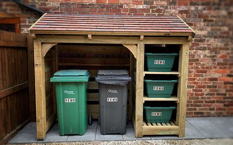 Garden Storage Ideas, Bin Store Garden, Bin Shed, Outdoor Garden Storage, Firewood Shed, Wood Storage Sheds, Wood Company, Log Store, Bin Storage