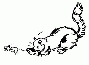 Mouse And Cat Drawing, Cat Chasing Mouse Drawing, Cat Scratching Drawing, Mouse Clipart Black And White, Cat And Mouse Drawing, Cat Chasing Mouse, Underglaze Ideas, October Inspiration, Catching Mice