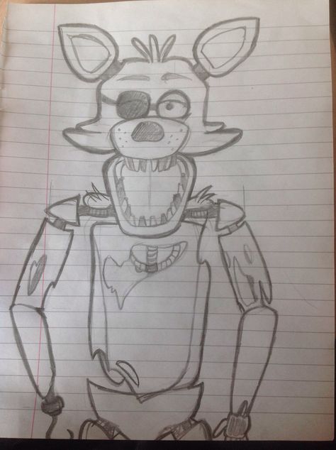 Fnaf Drawings Sketches Foxy, Five Nights At Freddy's Dibujos, Drawing Fnaf, Five Nights At Freddy's Foxy, Fnaf Foxy, Scary Games, Fnaf Sister Location, Animatronic Fnaf, Easy Drawings Sketches