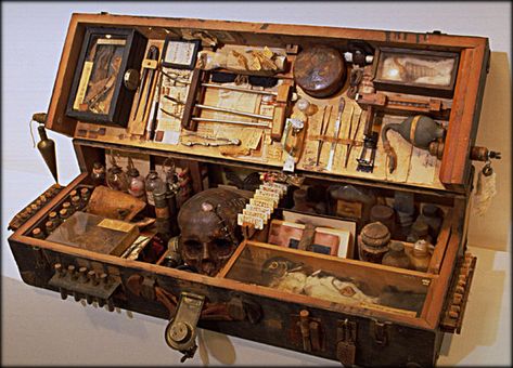 Ron Pippin, Cabinet Of Curiosity, Medicine Chest, Cabinet Of Curiosities, Vintage Medical, Foto Tips, Assemblage Art, Shadow Boxes, Found Object