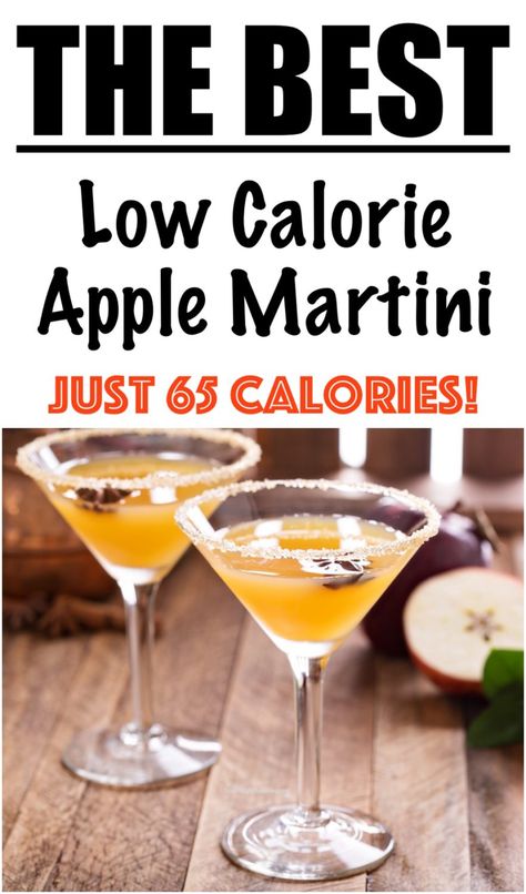 Apple Martini Drink {JUST 65 CALORIES} - Lose Weight By Eating Low Calorie Martini Recipes, Low Calorie Fall Cocktails, Low Calorie Martini, Apple Cider Martini Recipe, Apple Martinis, Apple Juice Cocktail, Apple Cider Martini, Apple Martini Recipe, Cider Martini