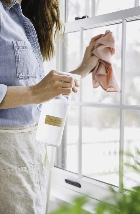 Cleaning glass surfaces and windows is an easy way to make your house shine, which makes this DIY Lemon Basil Glass Cleaner featuring Everclear® the perfect addition to your cleaning routine. Glass Cleaner Recipe, Diy Glass Cleaner, Cleaning Inspiration, Hello Glow, Lemon Basil, Making Glass, Glass Spray Bottle, Cleaners Homemade, Natural Cleaning