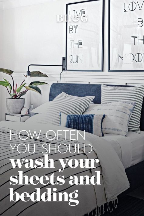 Here's why you *really* don't want to put this chore off. How To Wash Bedding, How Often To Change Bed Sheets, How Often To Wash Sheets, How To Deep Clean Bed Sheets, How To Deep Clean Bedding, How Often Should You Change Your Sheets, How Often To Wash Bedding, Wash Bed Sheets, Clean Bed