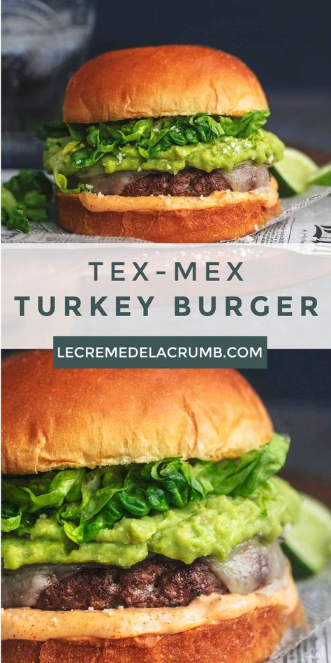 Turkey Burger Seasoning, Spicy Turkey Burgers, Turkey Burger Recipes Healthy, Juiciest Turkey, Guacamole Burger, Creamy Guacamole, Turkey Burger Recipe, Grilled Turkey Burgers, Burger Meat