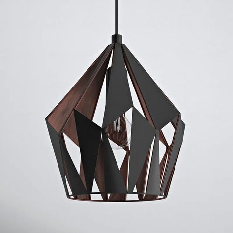 AllModern Hendry 1 - Light Single Pendant & Reviews | Wayfair Mid Century Light Fixtures, Entryway Light Fixtures, Mid Century Lighting Pendant, Unique Pendant Lights, Geometric Pendant Light, Mid Century Lighting, Kitchen Pendants, Lighting Products, Globe Pendant