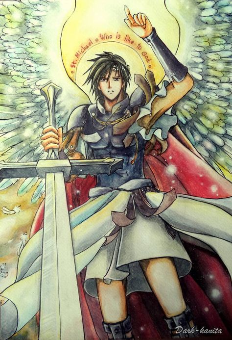 St Uriel, Christian Anime, Fire Of God, Jesus Is My Friend, Three Angels, Christian Drawings, Seven Archangels, St Michael The Archangel, Michael The Archangel