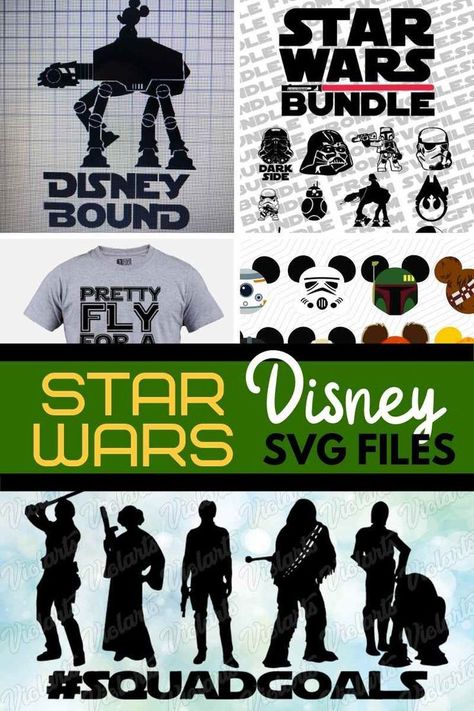 Going to Star Wars Land? DIY your Star Wars Disney outfits with these Star Wars svg files - make matching Disney t-shirts, Mickey ears, and autograph books with these BEST Star Wars svgs #smartfundiy #disney #disneyland #starwarsland #starwars Boys Disney Svg, Disney Family Shirts Star Wars, Disney Star Wars Shirts For Family, Disney Star Wars Svg, Star Wars Shirts For Disney, Disney Silhouettes Svg, Star Wars Svg Free, Star Wars Disney Outfit, Star Wars Disney Shirts