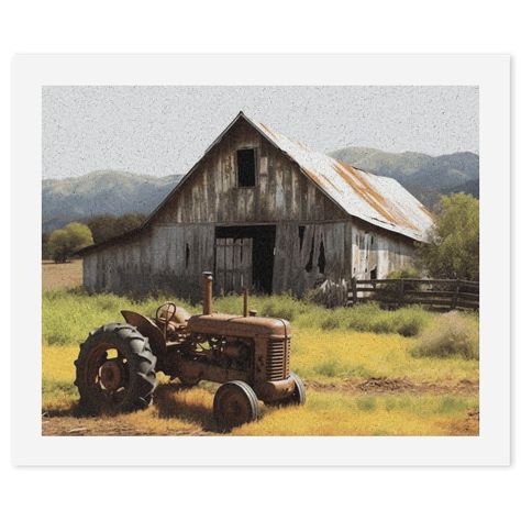 PRICES MAY VARY. High-quality materials: This Old Wooden Barn with Rusted Tractor print digital oil painting uses high-quality yellow cotton cloth and safe-to-use acrylic paint, paint by numbers ensure that the canvas is fade-proof, moisture-proof, and wrinkle-resistant, paint by number for adults making the use experience more pleasant. Easy to use: Beginner paint kit suitable for beginners, DIY painting kit just fill the area marked with paint, without any painting foundation, you can complete Farm Scene Painting, Barn Drawing, Tractor Print, Tractor Art, Watercolor Farm, Farmhouse Paintings, Abandoned Churches, Barn Pictures, Farm Paintings