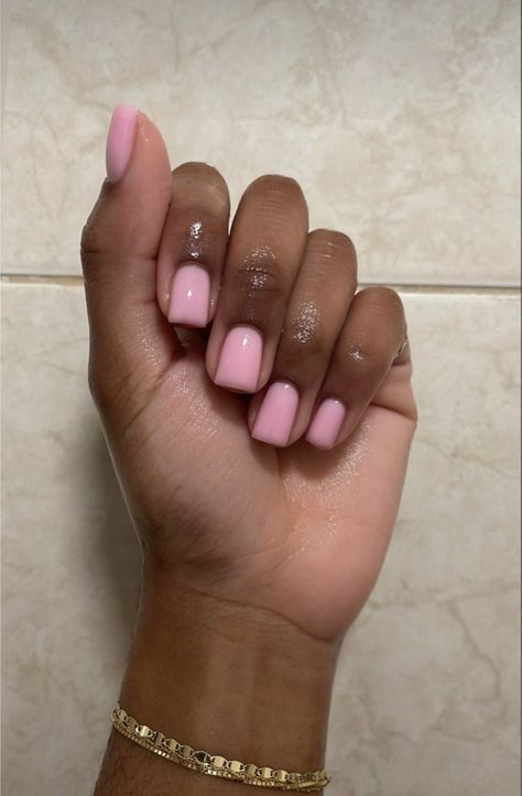 Pink Nails On Dark Skin Black Women, Short Nails Dark Skin, Flower Tattoo Ideas, Hard Nails, Subtle Nails, Work Nails, Culture Magazine, Short Square Acrylic Nails, Classy Acrylic Nails