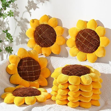 Kids Floor Cushions, Bed Headrest, Classroom Christmas Party, Floor Pillows Kids, Sunflower Room, Sunflower Home Decor, Sunflower Throw Pillows, Nursery Decor Pillows, Sunflower Pillow