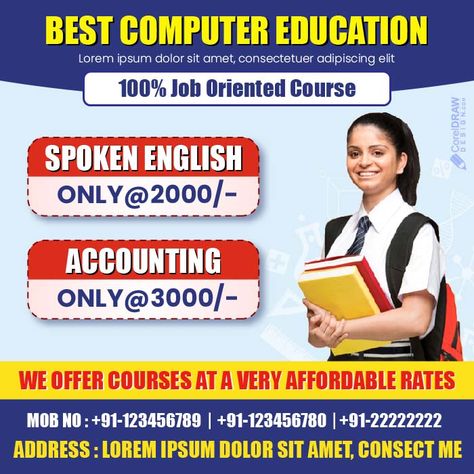 Computer Classes Banner, Coaching Poster, Computer Education, Computer Class, Graphic Design Ads, Poster Banner, Spoken English, Best Computer, Banner Vector