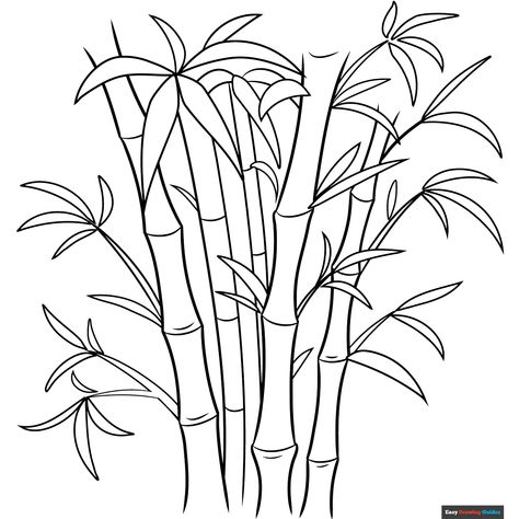 Free Bamboo Coloring Page for Kids Bamboo Drawing, Manga Coloring Pages, Flower Coloring Sheets, Kawaii Flower, Pop Manga, Printable Flower Coloring Pages, Pop Art Coloring Pages, Manga Coloring Book, Outline Images