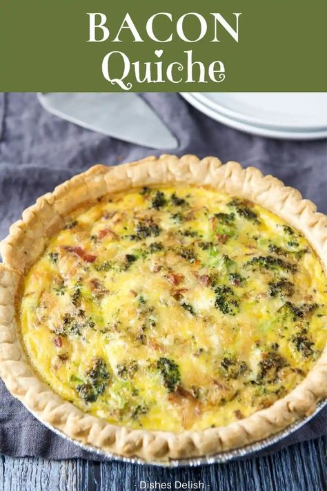 Bacon Broccoli Quiche, Broccoli Quiche Recipes, Bacon Quiche Recipe, February Recipes, Bacon Broccoli, Broccoli Bacon, Bacon Crisps, Broccoli Quiche, Breakfast Quiche Recipes