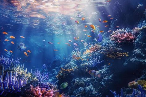 Photo underwater scene with coral reef a... | Premium Photo #Freepik #photo Video Mockup, Exotic Fish, Card Banner, Poster Invitation, Cartoon Clip Art, Hd Images, Coral Reef, Nature Travel, Image Illustration