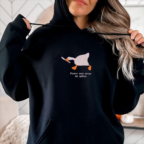 Oversized Embroidered Casual Hoodie, Goose Sweatshirt, Duck Sweatshirt, Frog Clothes Sweatshirts & Hoodies, Bird Hoodie, Funny Duck, Embroidered Hoodie, Funny Sweatshirts, Embroidered Sweatshirts