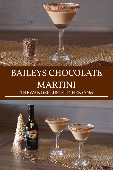 Baileys Chocolate Martini Recipe, Creamy Chocolate Martini Recipe, Chocolate Liquor Recipe, Baileys Mint Martini, Baileys Vodka Recipes, Best Chocolate Martini, Alcoholic Chocolate Drinks, Dark Chocolate Martini, Chocolate Coffee Martini